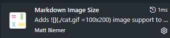 扩展面板里的 Markdown Image Size，发布者 Matt Bierner