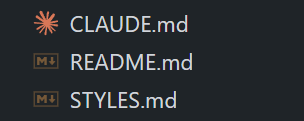 仓库根目录的 CLAUDE.md STYLES.md 与 README.md
